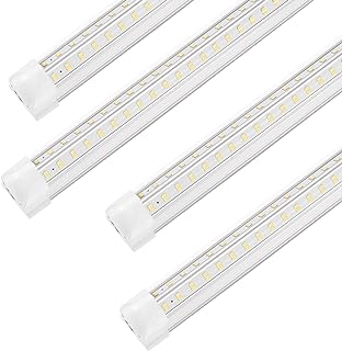 XLNYUUI Led Shop Lights, 4FT LED Light 50W 6500K 7000LM Daylight,Led Garage Light,Linkable Clear Cover Integrated V-Shape for Garage Warehouse Workbench Workshop(4-Pack)