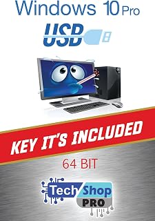 Tech-Shop-pro With Key OEM Compatible W 10 Profesional 32/64 Bit USB.Key Included Install To Factory Fresh Repair Reinstall Boot USB. Fix PC, Laptop and Desktop. Free Technical Support.
