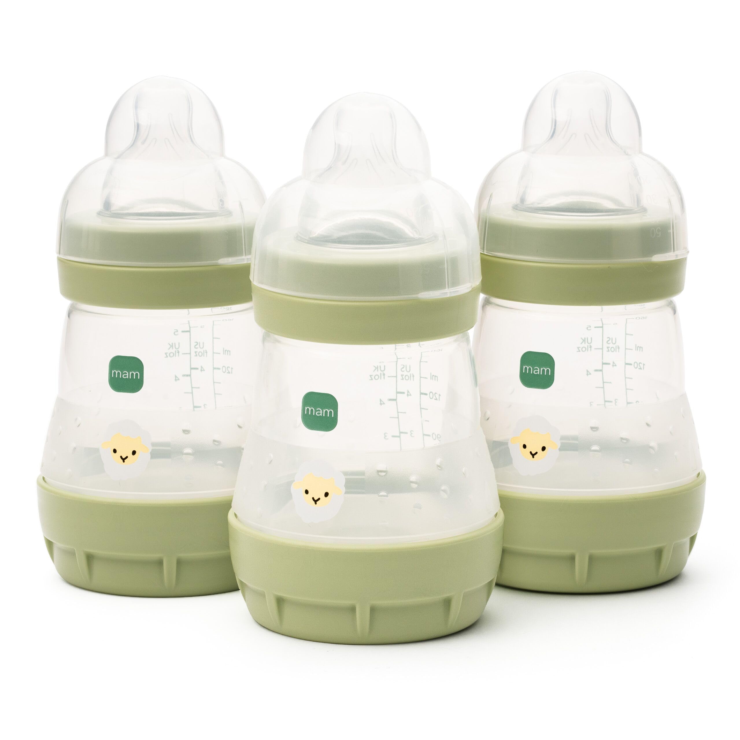 MAM Easy Start Anti-Colic Bottle, 3 x160ml, Self-Sterilising, Green | Baby Milk 