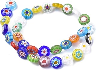 Millefiori 21pcs Handmade Crystal Drop Shape Glass Spacer Beads Crystal Glass Spacer Beads for DIY Jewelry Making Bracelets Necklaces Earrings