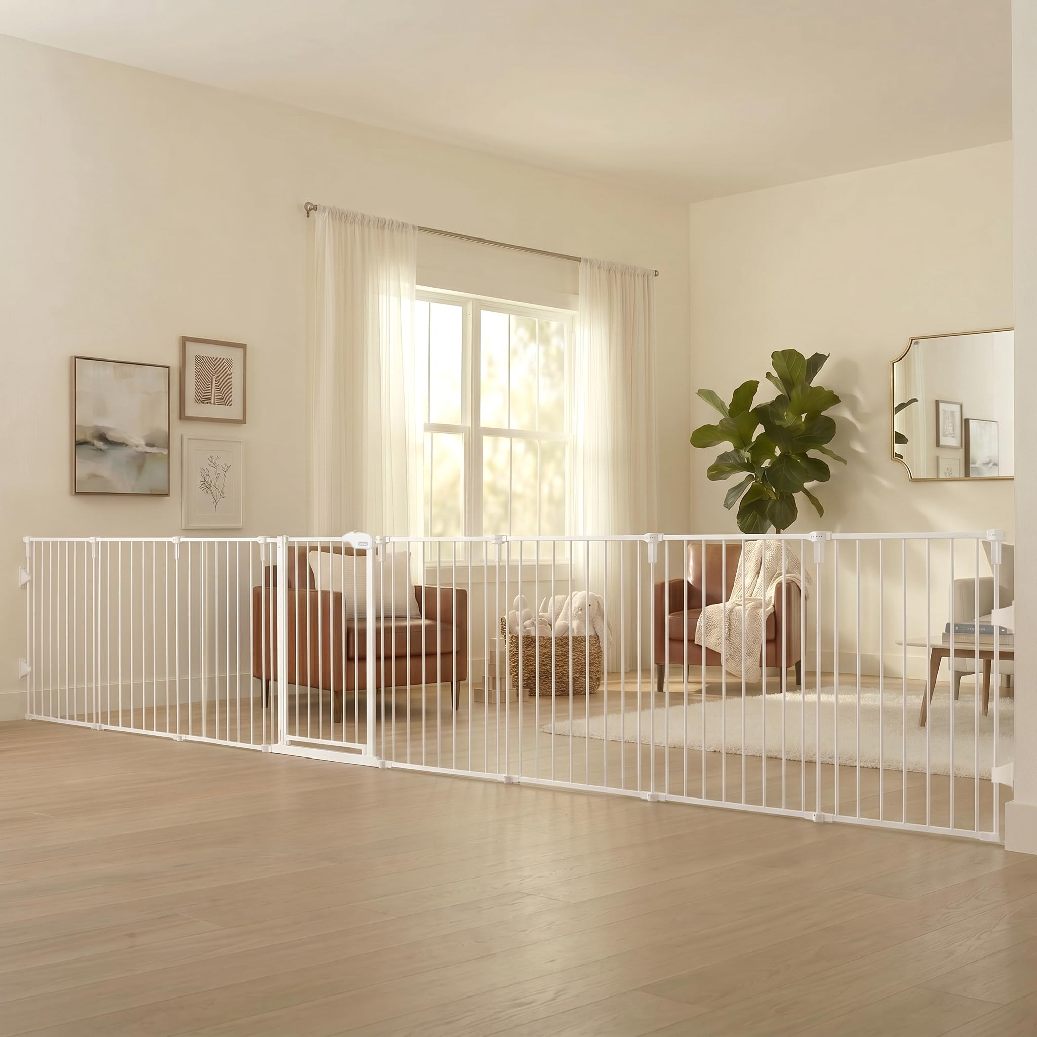 Regalo Safety 24"-192" Metal 2-in-1 Super Wide Baby Gate &amp; Play Ya