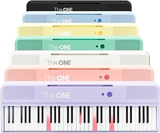 The ONE Smart Keyboard COLOR 61 Lighted Keys Piano Keyboard, Electric Piano for Beginners with 256 Tones, 64 Polyphony, Built-in LED Lights & Apps, Supports USB MIDI/Headphones (Purple)