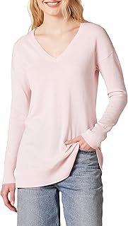 Amazon Essentials Women's Lightweight V-Neck Tunic Sweater, Long Sleeve, Ribbed