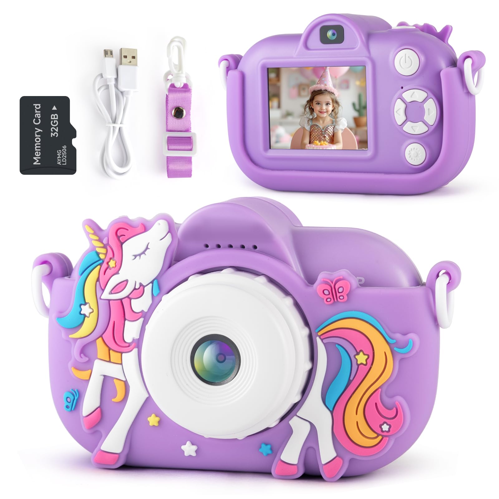 Kids Camera Toddler Toys for 3 4 5 6 7 8 Years Old Girls, 48MP HD Dual Lens Self