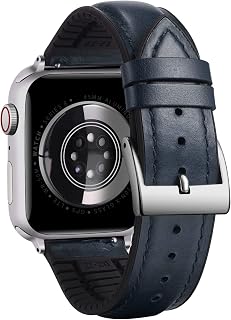 BINLUN Strap Compatible with Apple Watch 49mm 46mm 45mm 44mm 42mm 41mm 40mm 38mm Oil Wax Leather and Silicone Bands Compatible with iWatch Ultra2 Ultra SE2 SE Series 10/9/8/7/6/5 4/3 2/1