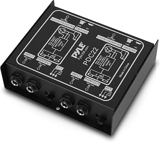 Premium Direct Injection Audio Box - Passive DI Unit Hum Eliminator w/Input Attenuator to Connect Guitar & Bass - 1/4 Inch Impedance Transformer Connector to Balanced & Unbalanced XLR - Pyle PDC22