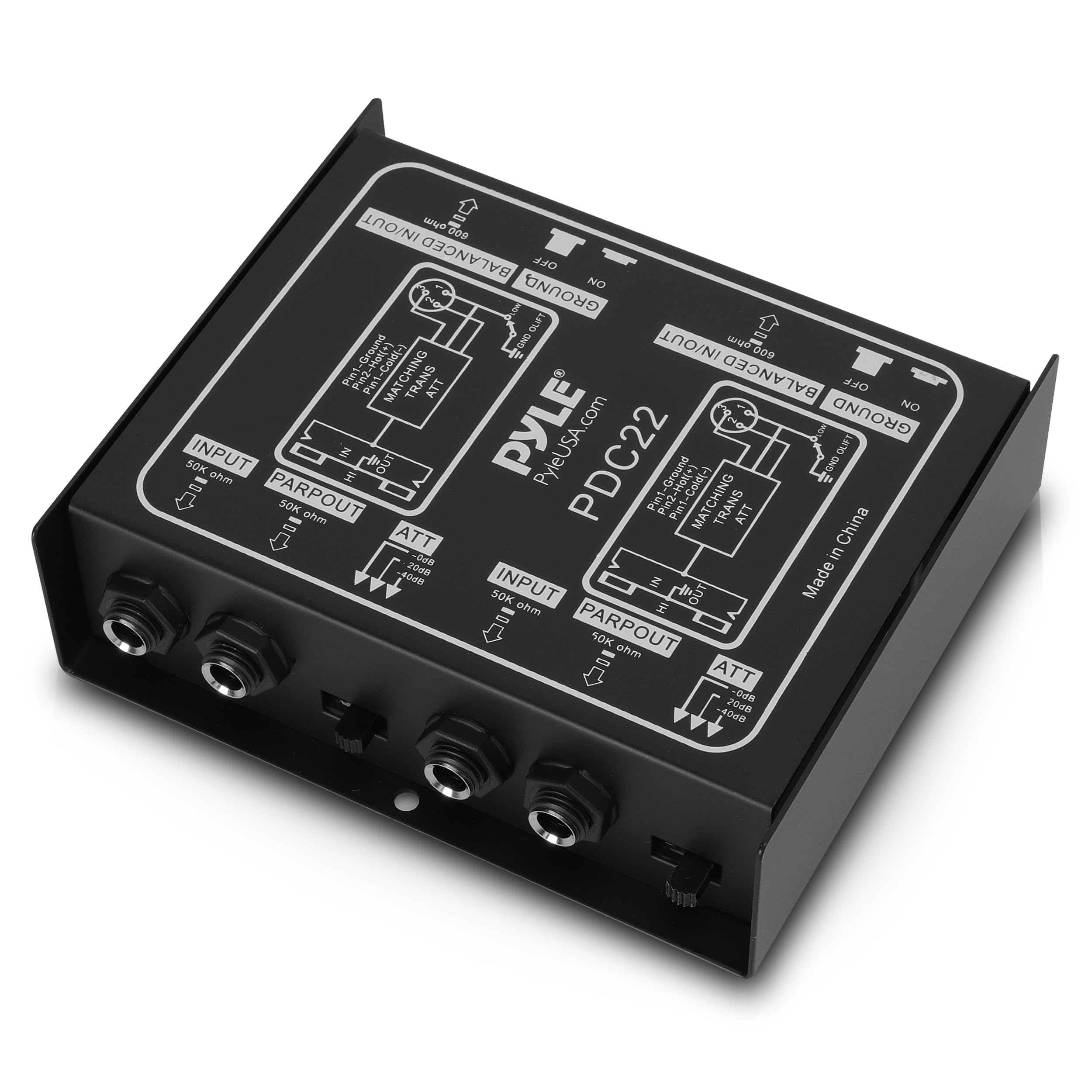 Premium Direct Injection Audio Box - Passive DI Unit Hum Eliminator w/Input Atte