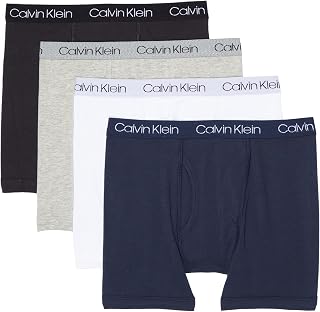 Calvin Klein Boy's Calvin Klein - Paquete de 4 Calzoncillos Tipo bóxer para niños (Paquete de 4), Paquete de Iris Negro, 4-5
