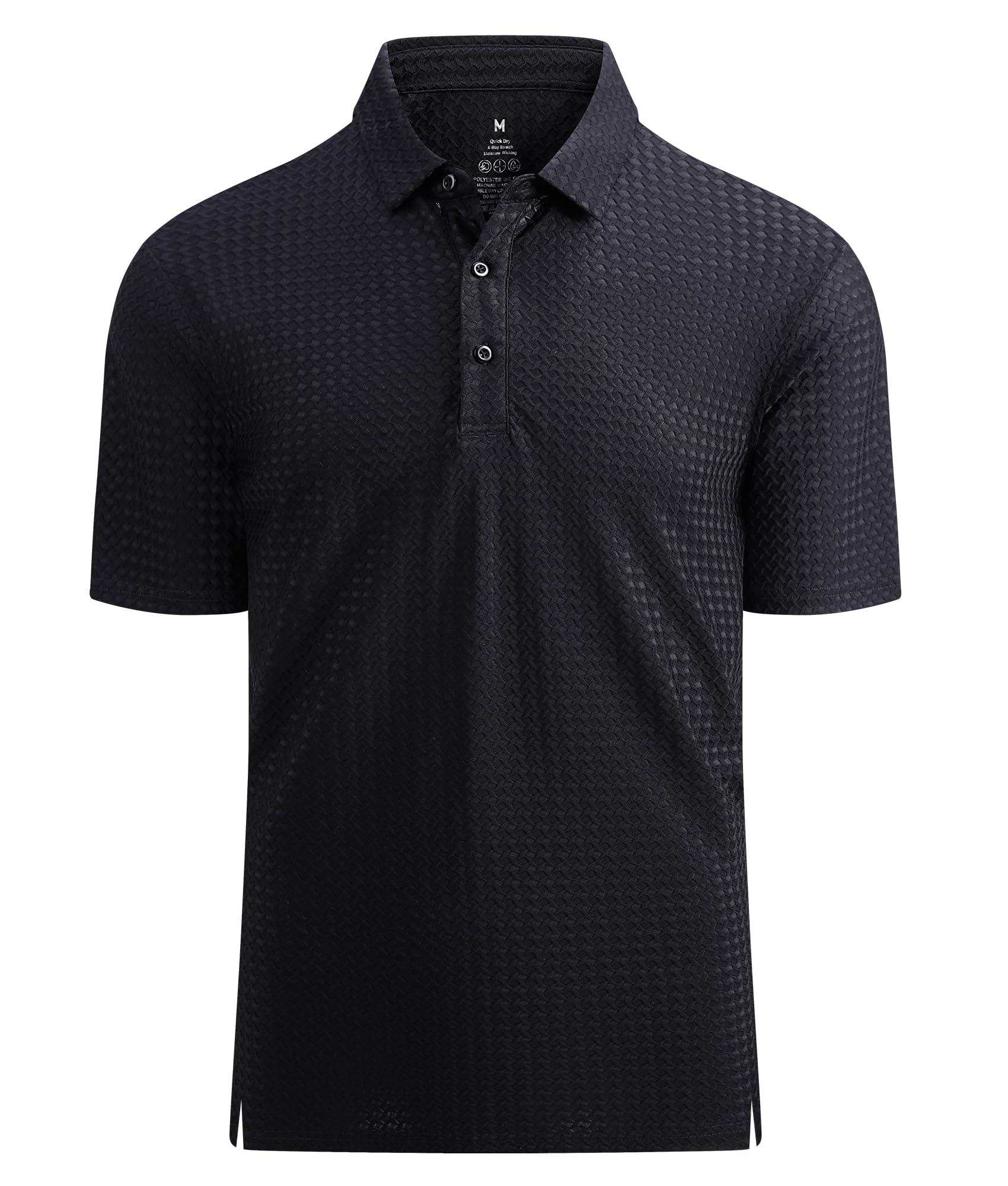 Alex Vando Mens Bubble Jacquard Polo Shirt Super Stretch Short Sleeve Polo Shirt