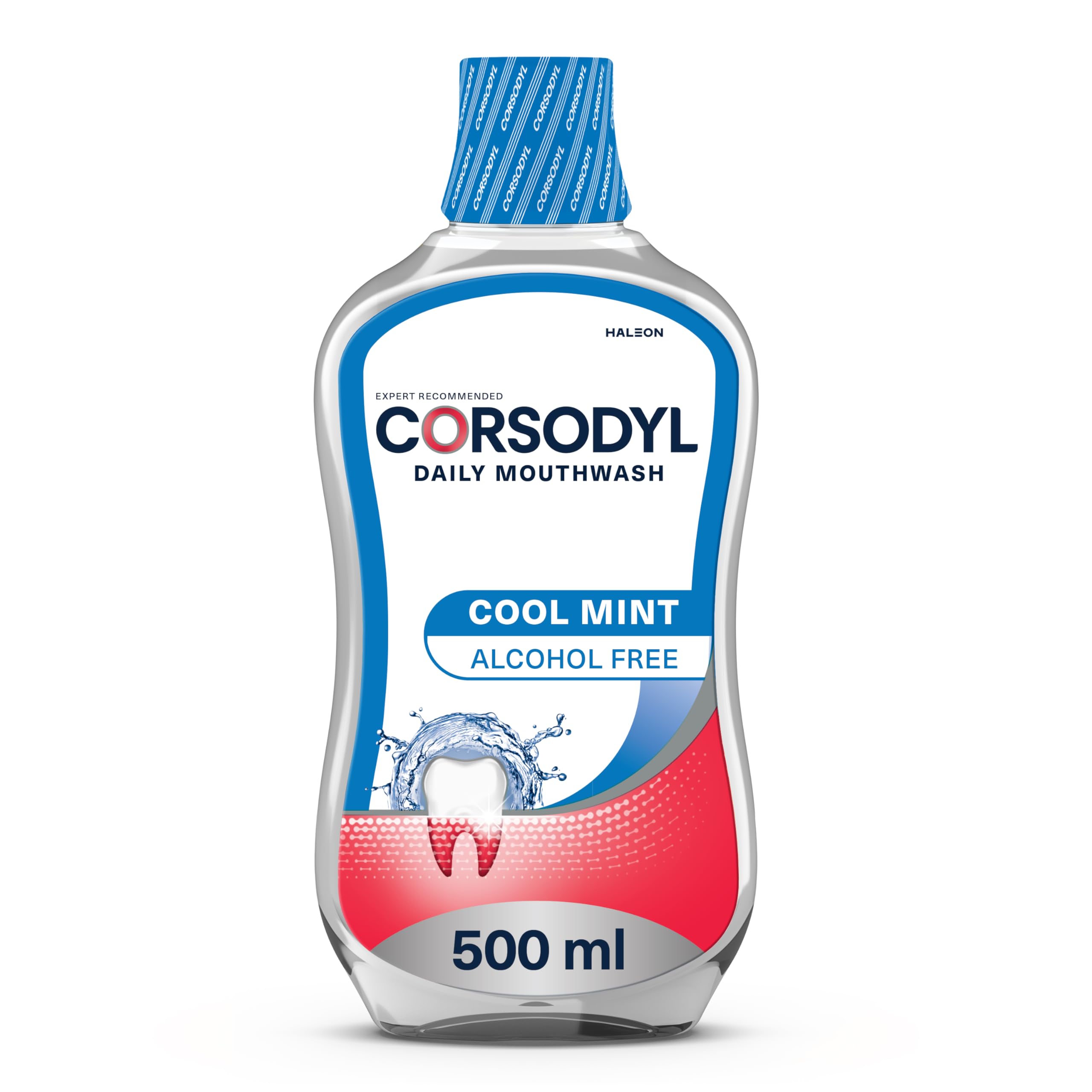 Corsodyl Daily Gum Care Mouthwash, Fluoride, Alcohol Free, Cool Mint, 500ml | Fl