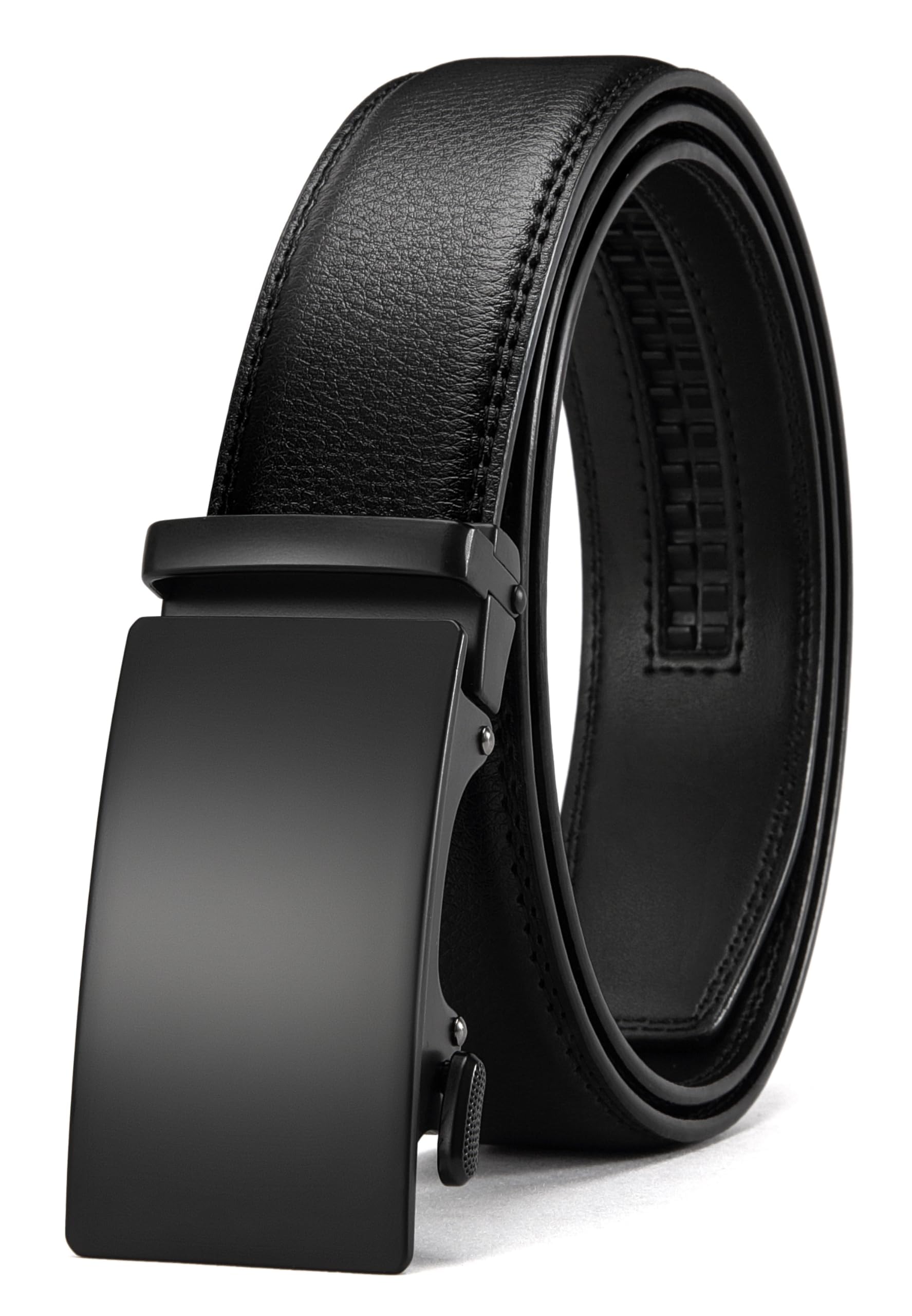 CHAOREN Mens Leather Ratchet Belt - 1 3/8" for Dress Pants | Micro-adjustable, S