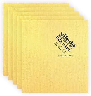 Vileda Professional PVAmicro Cloth, Yellow, Pack of 5