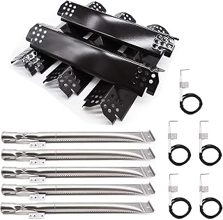 Hiorucet Barbecue Replacement Parts for Nexgrill 5 Burner 720-0888, 720-0888N, Nexgrill 4 Burner 720-0830H, 5 Pack BBQ Heat Shields, Burner Tubes and Ignitors Replacement Parts