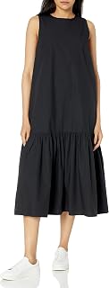 The Drop Womens Ilana Loose Sleeveless Wide-Hem Poplin Maxi Dress
