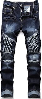 RXXKKK Men's Classic Zip Up Jeans Regular Fit Flex