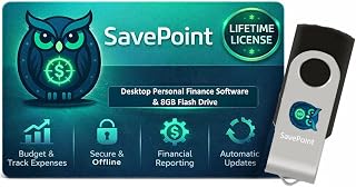 SavePoint Personal Finance Software - Budgeting, FIRE Planning, Monte Carlo Simulations, Balance Sheets, Cash Flow - 100% Offline, No Subscriptions, + 8GB USB Drive (Runs on PC & Mac)