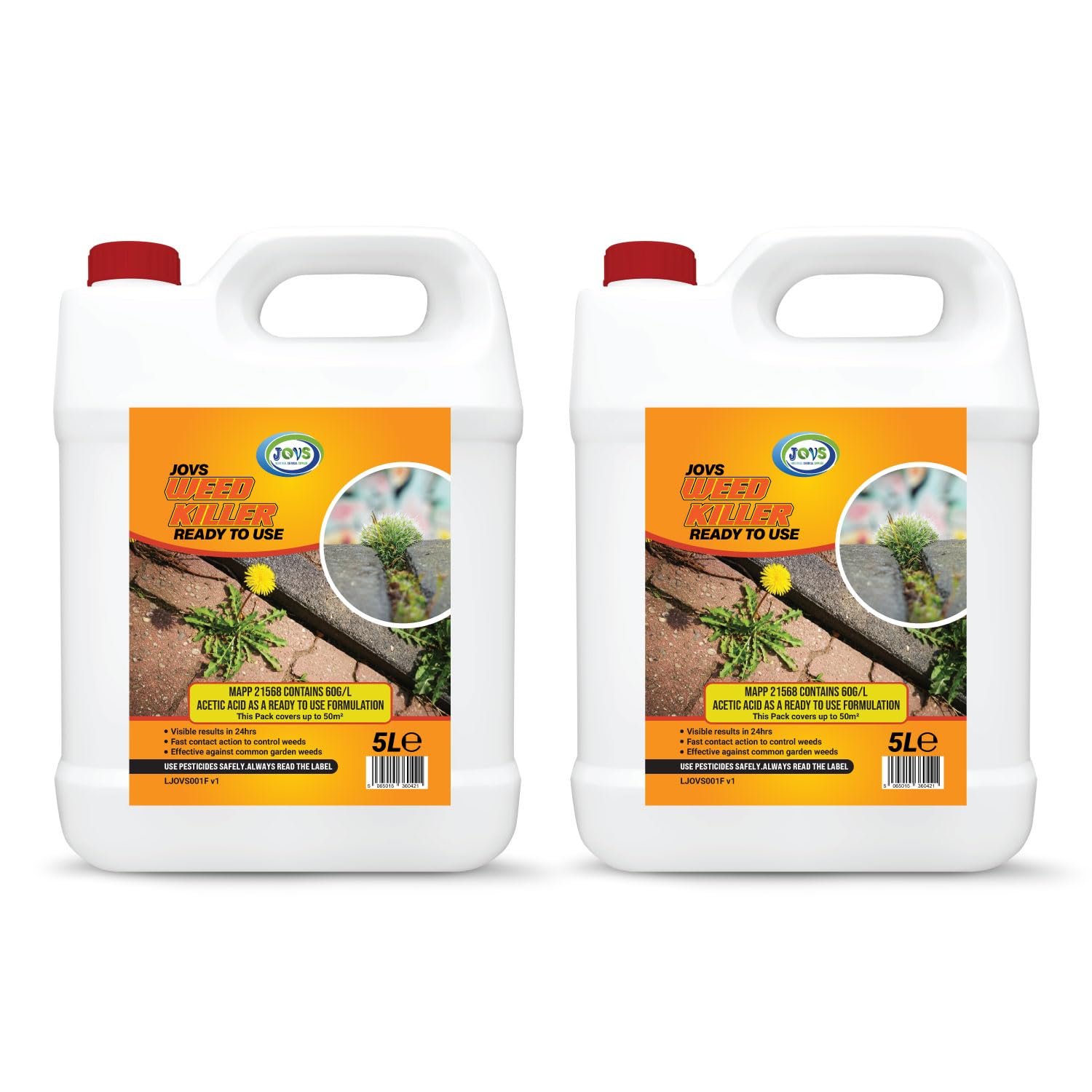 JOVS Weed Killer 2x 5L Ready to Use – Fast Acting Weed Killer Spray for Patios, 