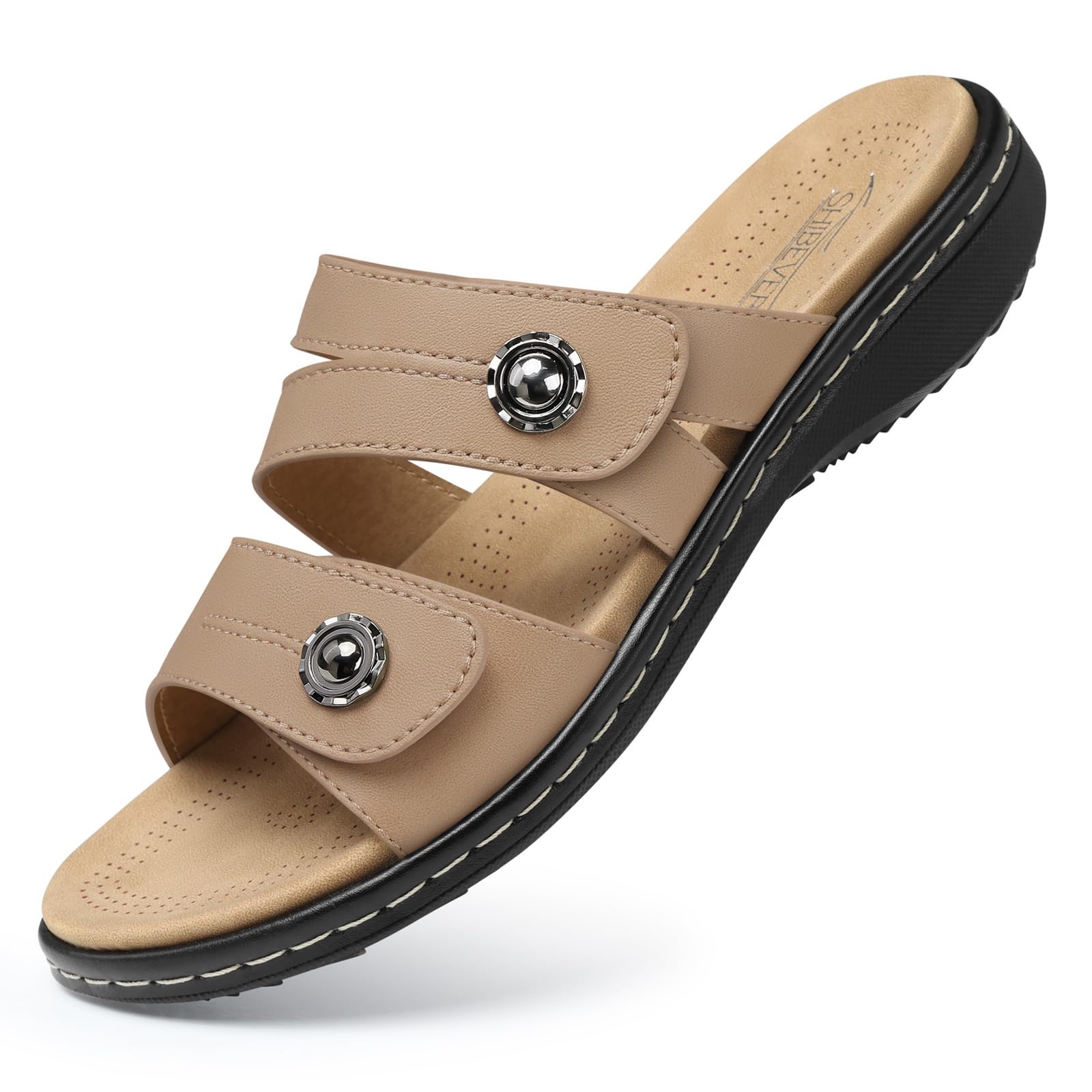 SHIBEVER Women Dressy Flat Sandals: Comfortable Arch Support Sandal
