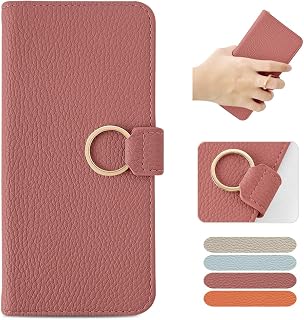 MAGICASE Wallet Style Case for iPhone 12 / 12 Pro, Ring & Strap Hole Included, Magnetic, Card Slots, Stand Function, Shock Resistant, Soft PU Leather, Handmade, Elegant, Women's (Watermelon Red)