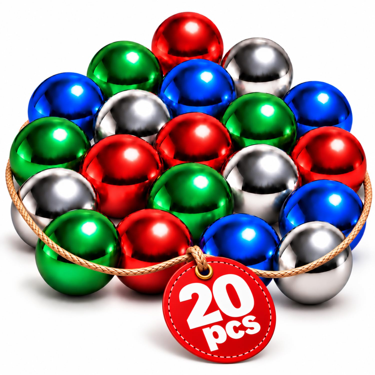 [20 PACK] Colored Marbles For Marble Run | Steel Marbles For GraviTrax Game | 1/
