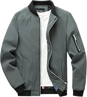 sandbank Men's Slim Fit Lightweight Softshell Flight Jacket Bomber Jacket Coat