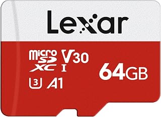 Lexar Micro SD Card 64GB E Series, Up to 100MB/s, microSDHC | UHS-I Flash Memory Card with Adapter, U3, V30 , A1, Class10, High Speed TF Card, SD Card