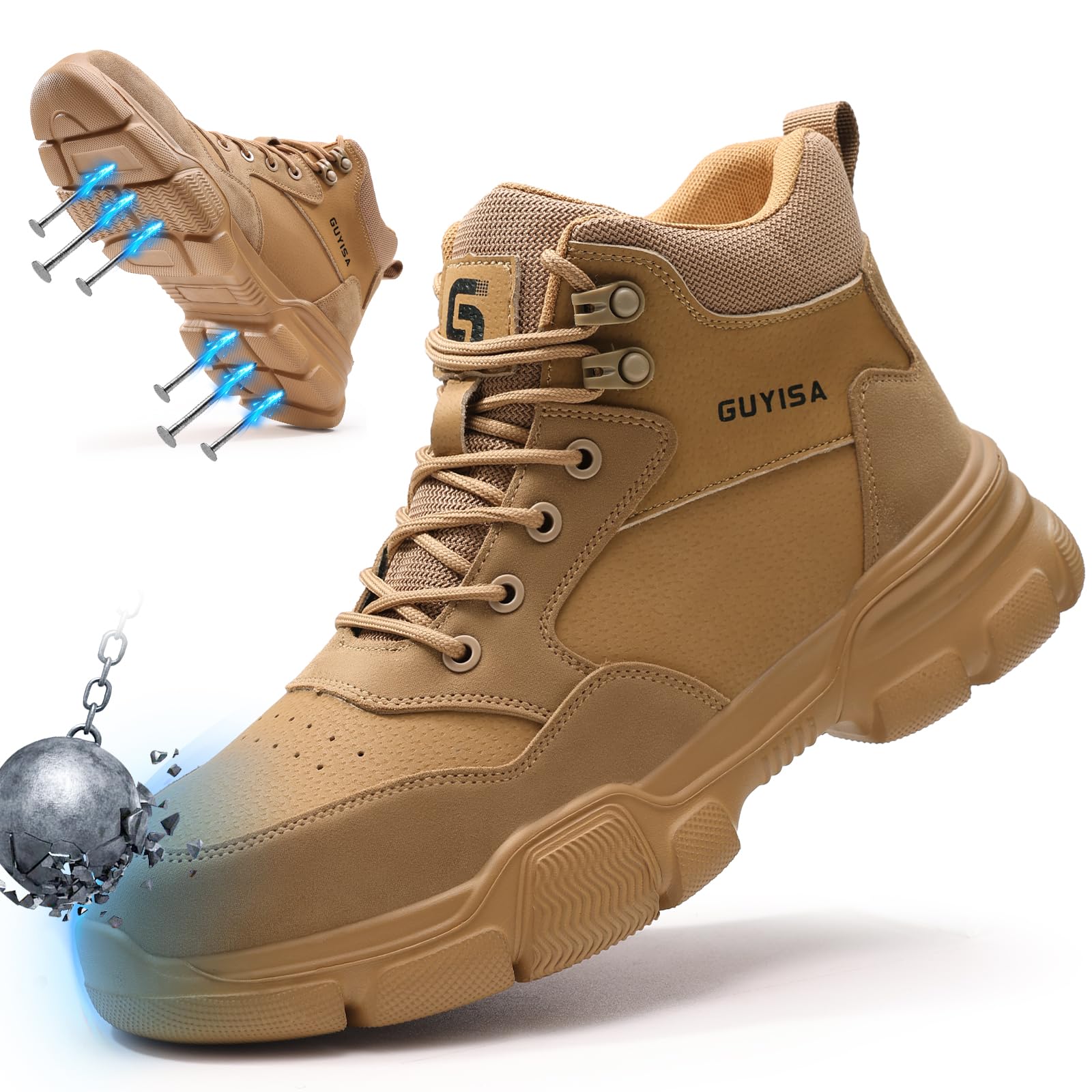 Steel Toe Boots for Men Lightweight Men's Safety Work Boots