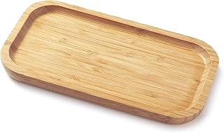Bamboo Vanity Tray, Bathroom Counter Tray, Toilet Tank Tray for Soap, Perfume and Toiletries, Decorative Bathroom Organiser, 25 x 14 x 2 cm