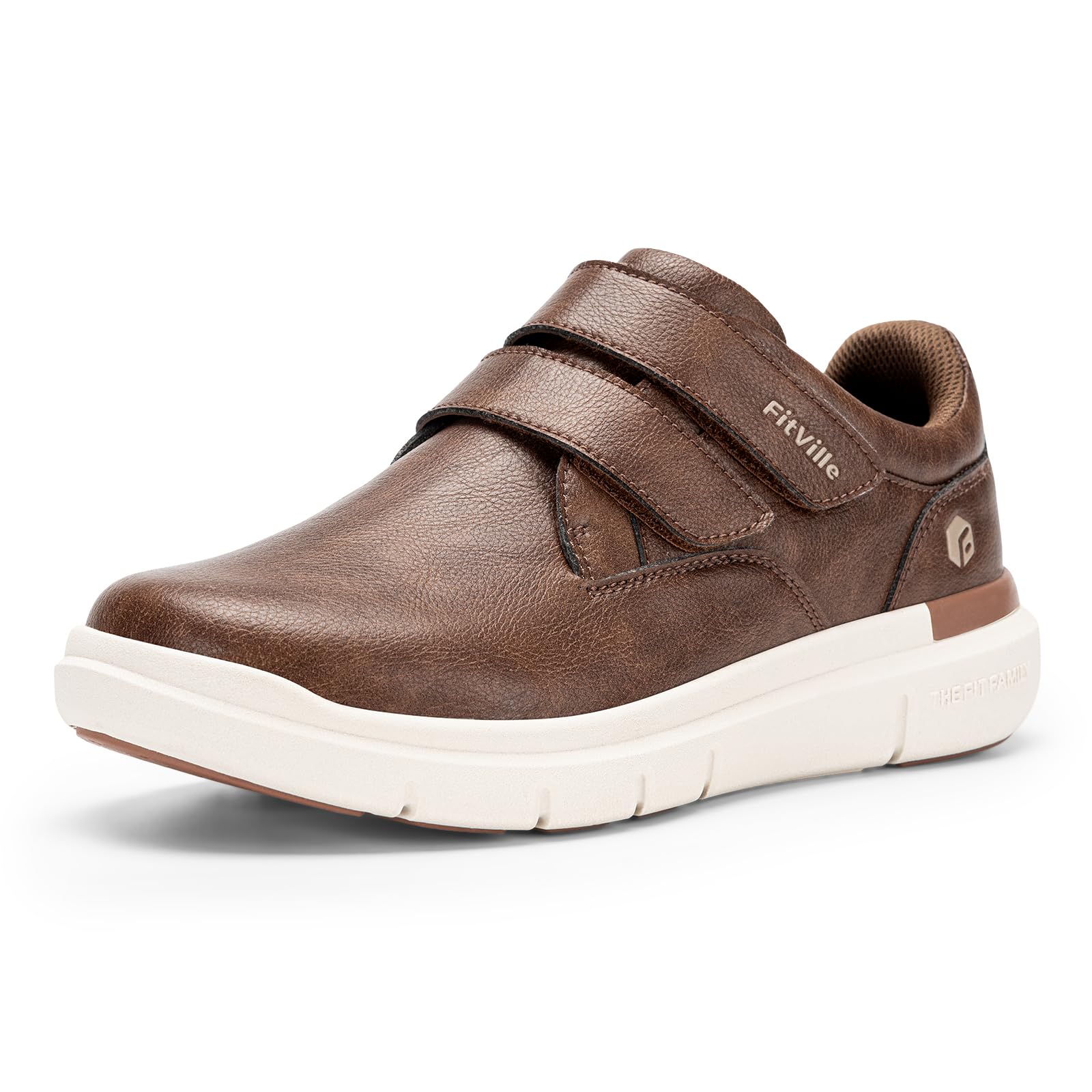 FitVille mens extra wide shoes, diabetic strappy shoes for men, wide casual walk