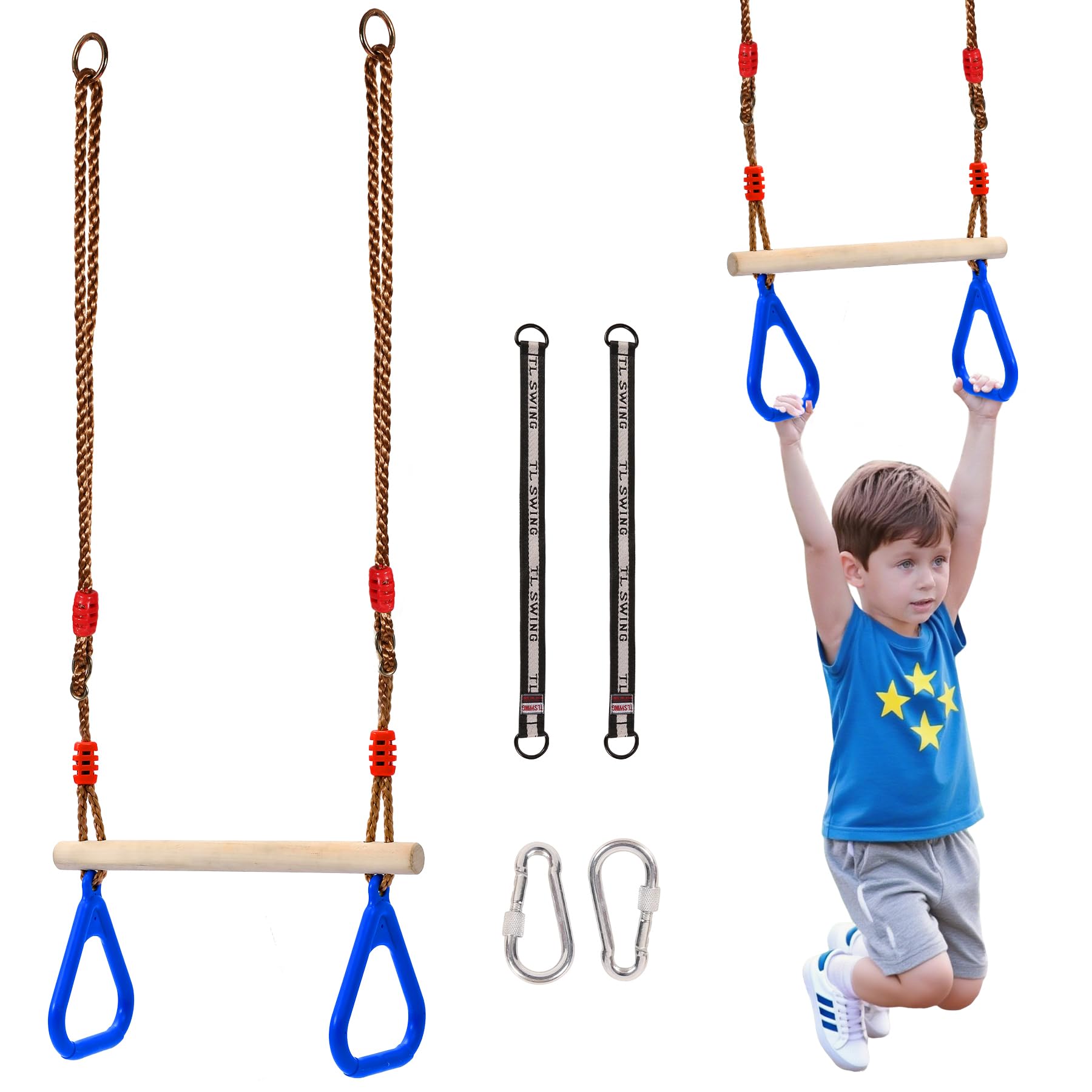 RedSwing Trapeze Swing Bar Rings, Swing Set Playground Accessories, Blue | Trape