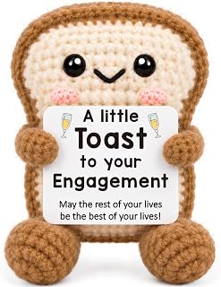 Xinezaa Toast Engagement Gifts for Couples Women Bride, Engaged Gift Card | Engagement Gift Party Decorations Favors for Her Friends, Bridal Shower Gift, Toast Christmas Decor Handmade Crochet
