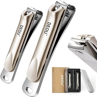 DEOU Professional Nail Clipper Set 3 Pcs，Premium Stainless Steel Nail Clippers for Men and Women, Suitable for Thick Fingernail and Toenail, Exquisitely Gift-Packaged for Home & Travel
