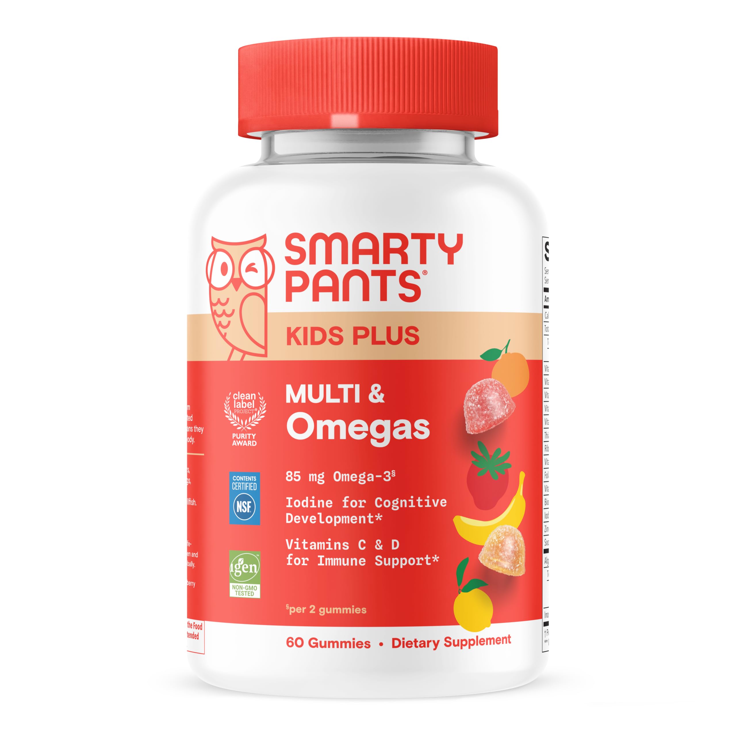 SmartyPants Kids Multivitamin Gummies, Vitamin D & C, Omega 3, Zinc, 60 Ct | Vit