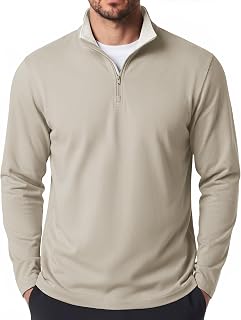 COOFANDY Mens Quarter Zip Pullover Golf Shirts Casual Mock Neck Sweatshirt