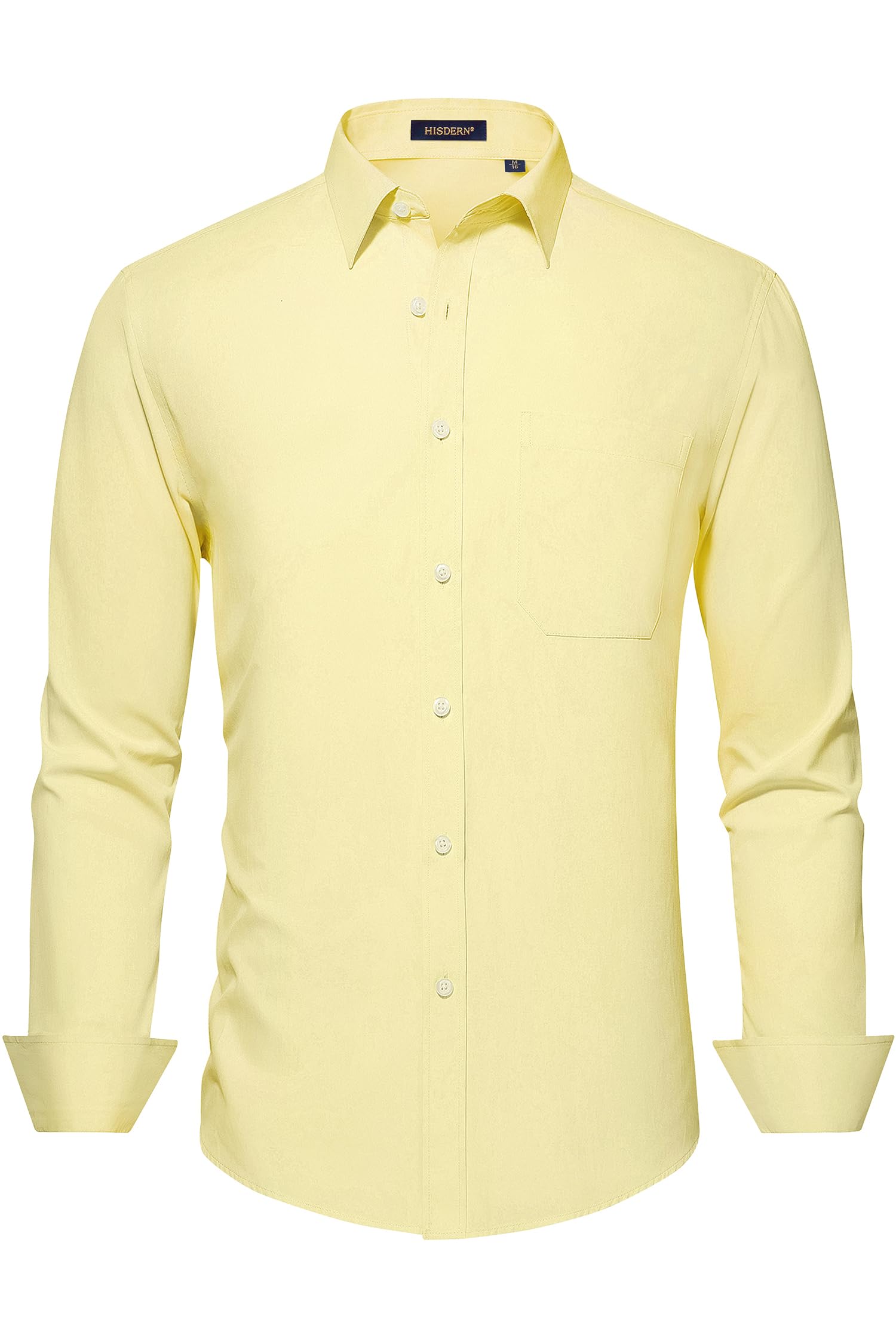 HISDERN Mens Dress Shirts Long Sleeve Button Down Casual Shirts for Men Inner Co