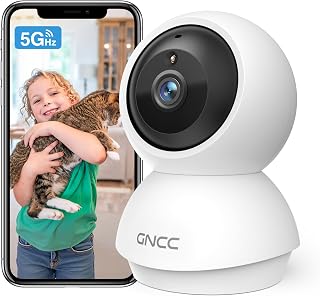 GNCC 2K Security Camera Indoor, 5G WiFi Cameras for Home Security,Phone App | AI Motion Tracking,Night Vision, Smart detection and alerts,SD Card or Paid Cloud, WiFi Security Camera for Pet/Elderly/Nanny