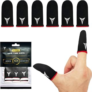 6 PCS Red Edge Mobile Phone Gaming Finger Sleeves Gloves | Compatible with All Touchscreen Devices, 0.15mm Superconducting Nanofibers, Smooth Feel, Anti-Sweat, Extremely Thin