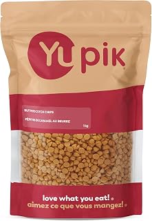 Yupik Butterscotch Chips, 1 kg, Gluten-Free, Kosher, Small Drops, Sweet Caramel Flavor, Melts Smoothly, Ideal for Baking, Snacking, Molding, Coating & Topping