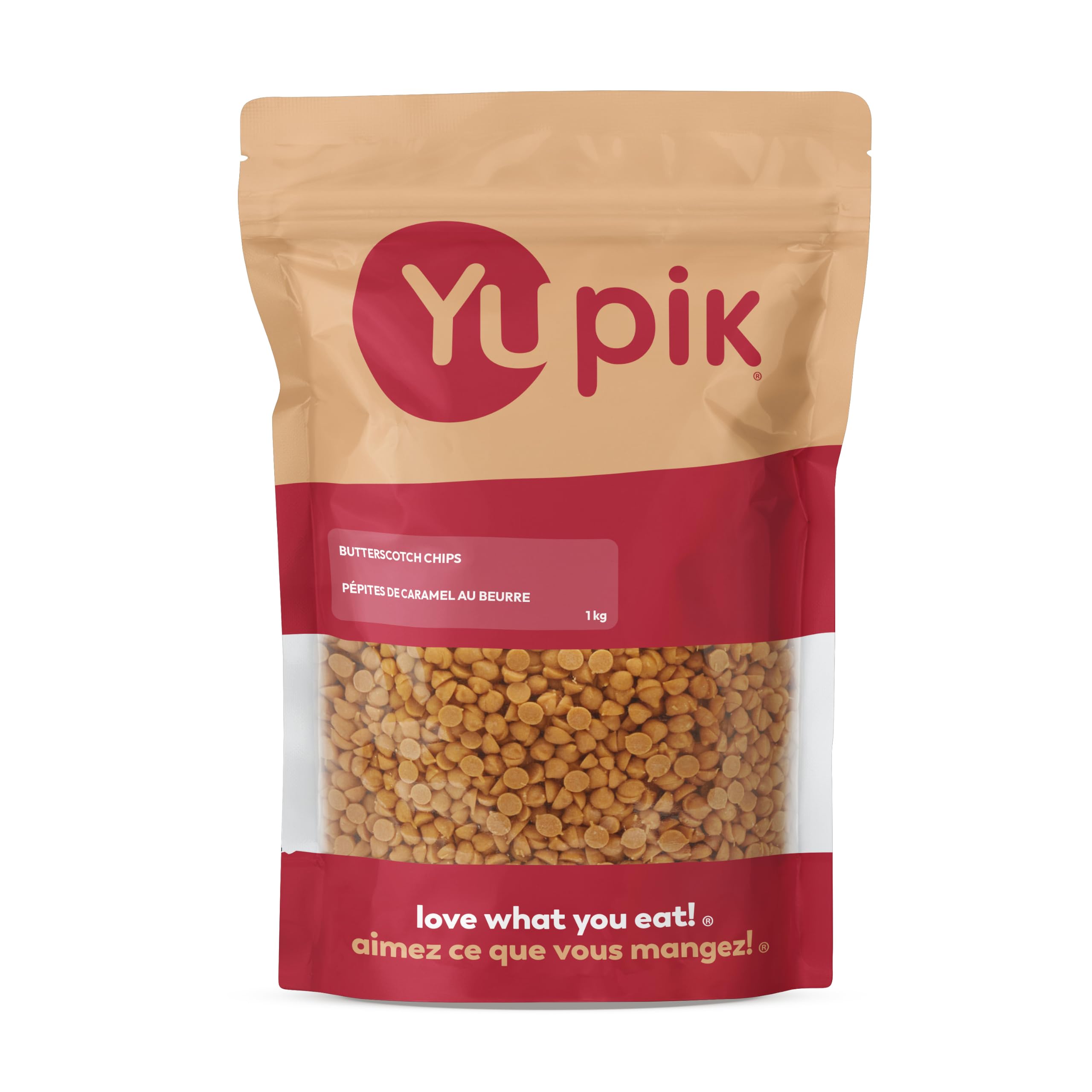 Yupik Butterscotch Chips, 1 kg, Gluten-Free, Kosher, Small Drops, Sweet Caramel 