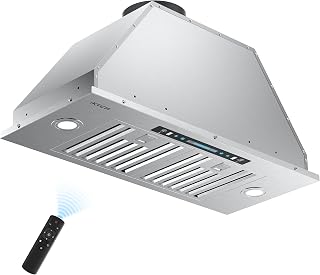 IKTCH 30 inch Insert Range Hood 900 CFM, Ducted/Ductless Vent Hood | Stainless Steel Built-in Kitchen Vent Hood with 4 Speed Gesture Sensing&Touch Control Panel