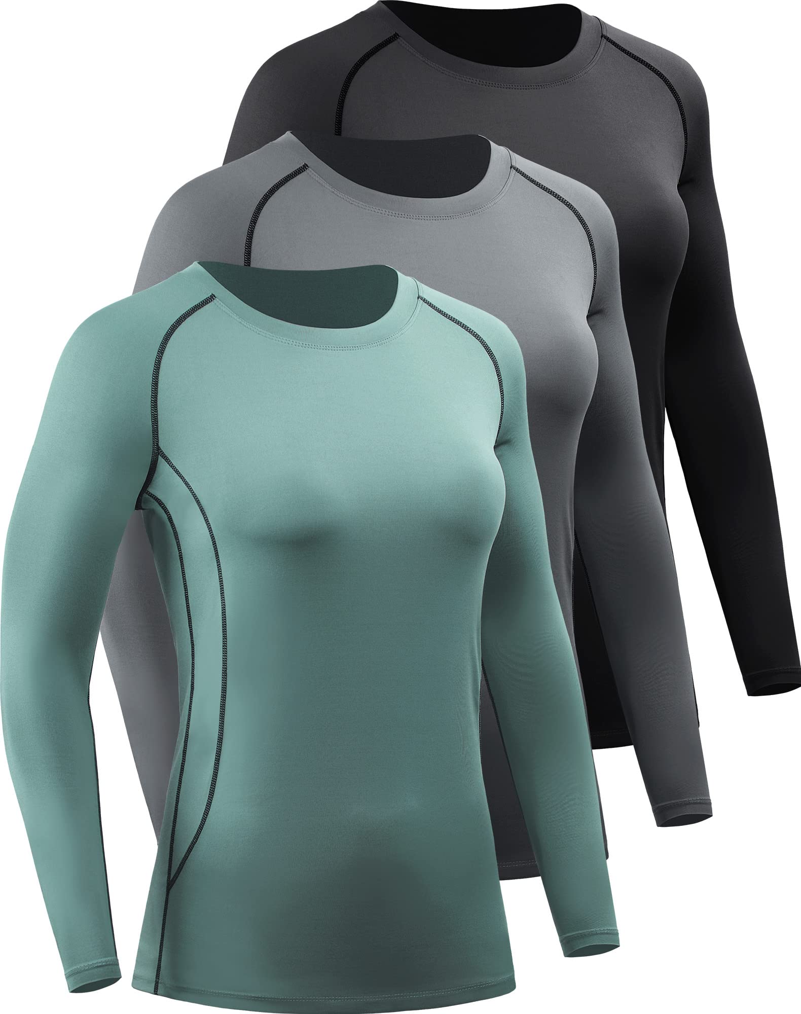 Cadmus Women's Short Sleeve Racerback Dry Fit 3 Piece Sports T Shirts