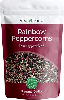 Viva Doria Rainbow Blend Peppercorn - Whole Black, Green, Pink and White Pepper 12 Oz (340 g) For Grinder Refills