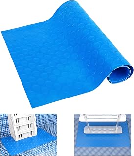 DECOHS 16"x36" Pool Ladder Mat-Large Swimming Pool Step Mat with Non-Slip Texture-Protective Ladder Pad for Above Ground Pools Liner and Stairs (Dots)