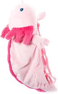 The Petting Zoo Pink Axolotl Plush Backpack Stuffed Animal, 20 in | Axolotl bookbag Sealife Animals by Zoologee. Great Back to School Plush Gifts for Kids