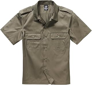 Brandit Shirt US Short Sleeved, Color:Olive, Size:8XL