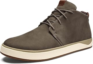 OLUKAI Papaku 'Ili Mens Boots Durable Waterproof Leather Comfortable Quilted Lining Underfoot Cushion All Day