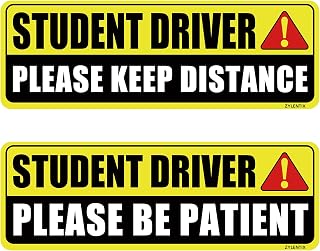 Zylentix Student Driver Magnet for Car 2 Pack, Large Reflective 10x3.4 in | Please be patient new driver signs, weatherproof, stays on at highway speeds, removes clean, for teen and beginner drivers