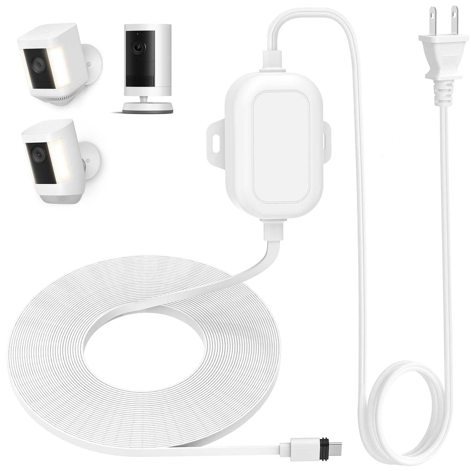 Weatherproof Power Cord for Ring Outdoor Cam Plus/Ring Spotlight Cam Plus/Pro (B