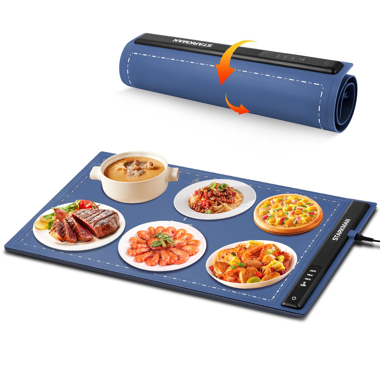 STARKMAN Electric Warming Tray with Adjustable Temperature, Full Surface Heating