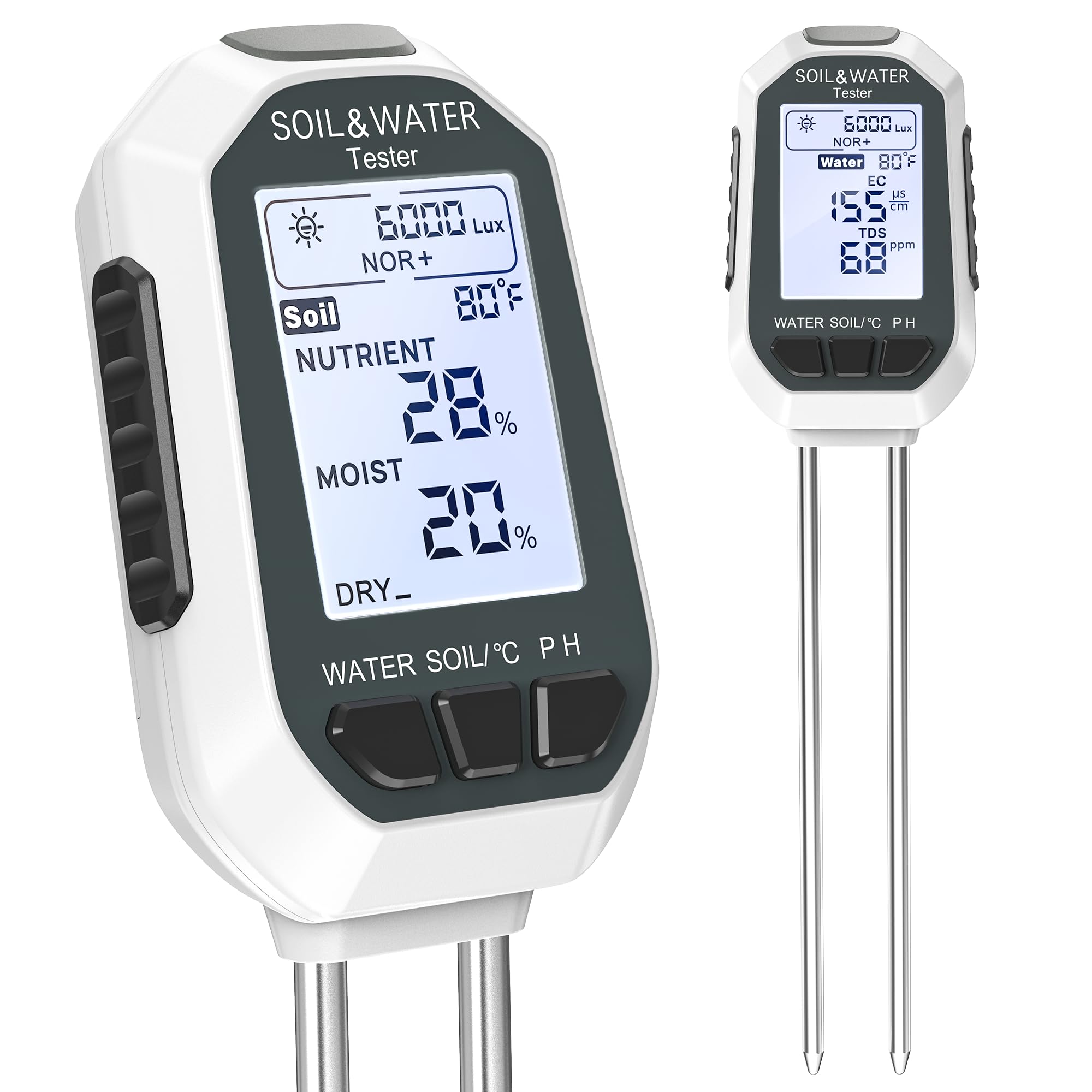 7-in-1 Soil＆Water Meter Digital Plant Temperature/Soil Moisture/PH Meter/Sunligh